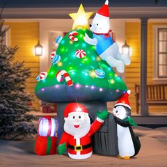 国境を越えた新しいクリスマスインフレータブルLED発光クリスマスツリーオーナメント屋外インフレータブル装飾中庭レイアウト小道具