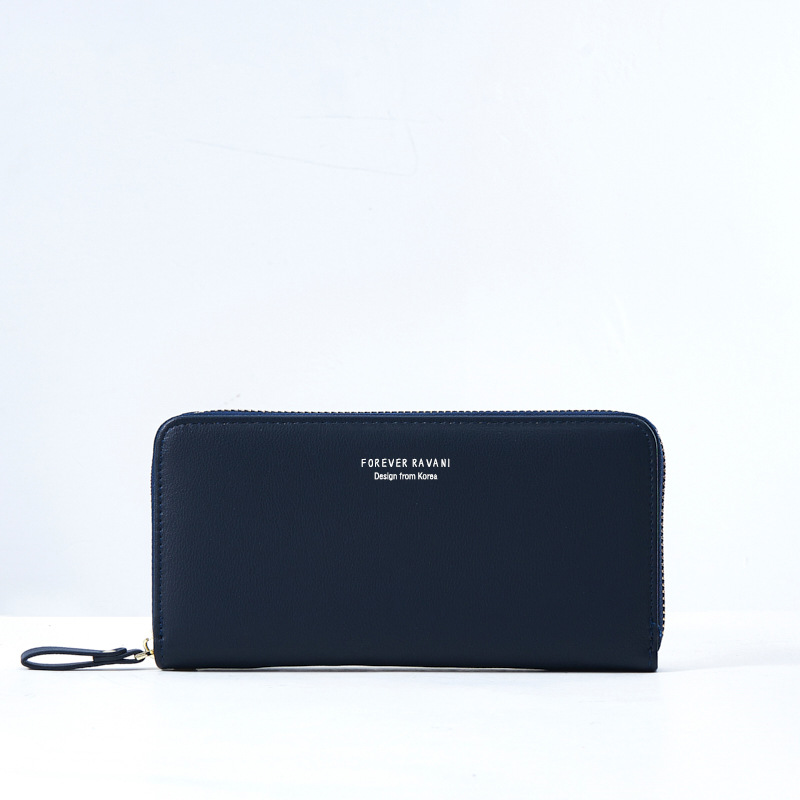 Nueva Cartera de mujeres largo 2024 primavera moneda monedero Cadena de color sólido cadena transfronteriza cremallera embrague al por mayor