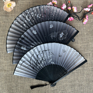 Japanese style folding fan ancient Chinese style student silk fan craft gift ladies dance fan factory wholesale