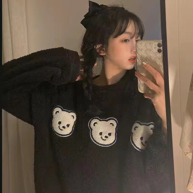Otoño y invierno pijamas mujeres coral veludo engrosado 2024 nuevos estudiantes cálidos franela invierno conjunto de ropa para el hogar image 33