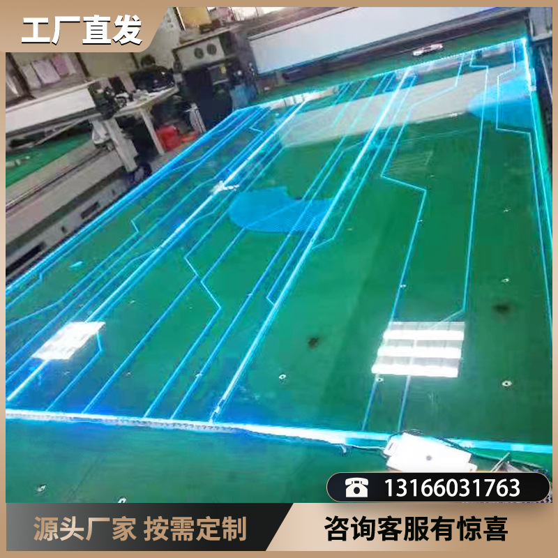 超白钢化镀膜装饰镜面展柜 激光电雕刻异形斜边激光内雕丝印玻璃