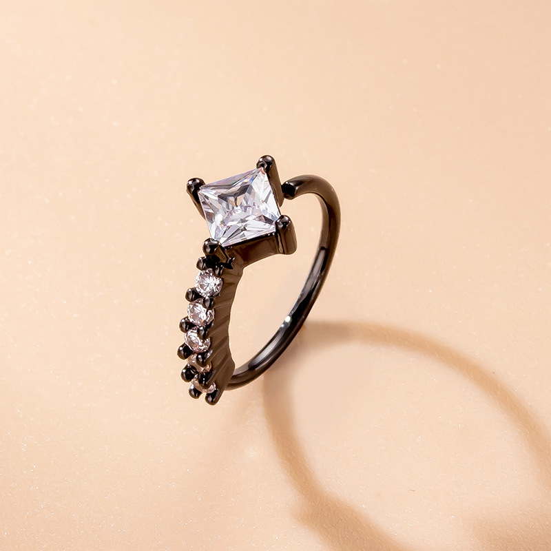 4g Weight Zircon Inlay Material Nose Ring Classification 1 Piece Quantity 1 Piece Nose Rings & Studs Fashion Geometric Copper Plating Zircon Nose Pin