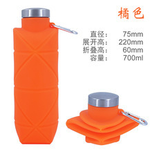 亚马逊热销户外运动硅胶折叠水壶便携骑行挂钩水瓶耐高温防漏水杯|undefined