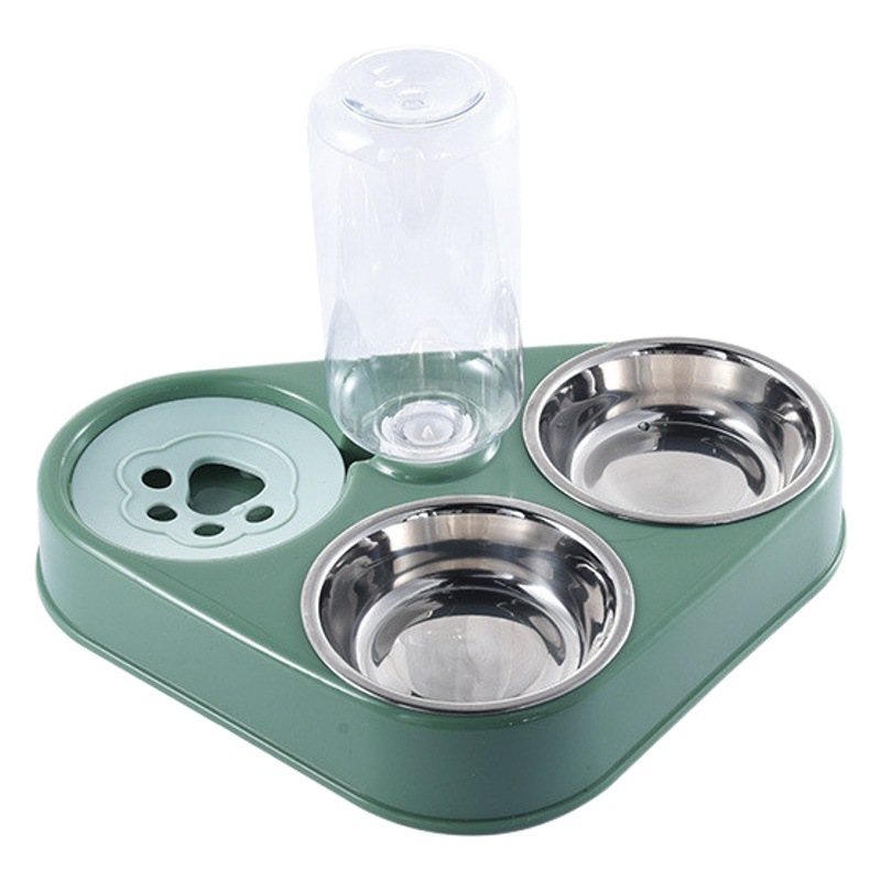 Perro doble tazón automático para mascotas tazón de acero inoxidable alimentador gato dispositivo para beber gato tazón perro tazón gato suministros para gatos