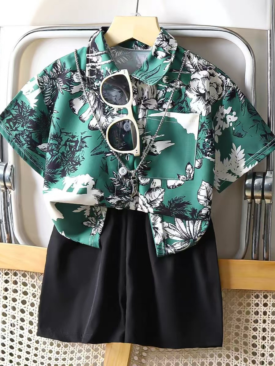 Nuevo traje de dos piezas nuevo estilo estilo occidental camisa para niños chaqueta para niños al por mayor