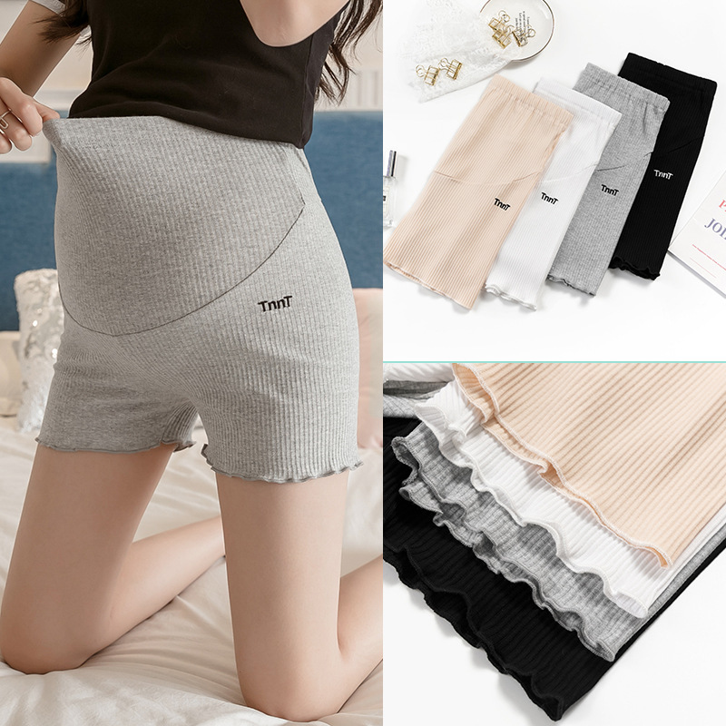 Real shot pregnant women's shorts women's summer outdoor fashionable mom bottoming pants sports three-point safety pants anti-exposure