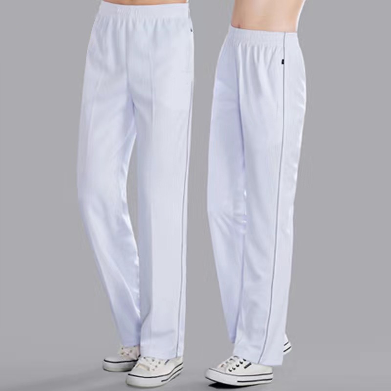 White Pants/gray thin strip (thin)