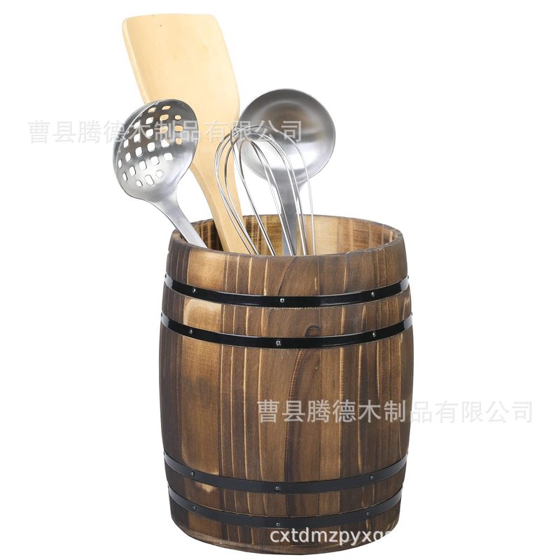 木製食器収納ボックス、樽型木製食器ケース、キッチンカウンター食器収納ボックス（在庫あり、即納可）|undefined