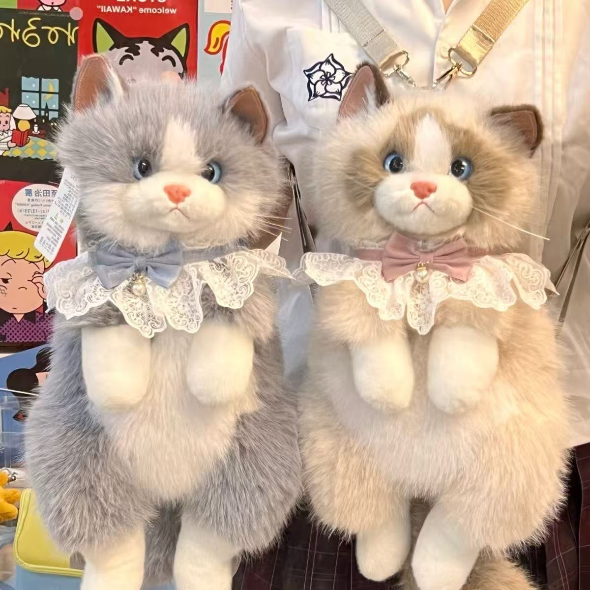 仿真布偶背包玩偶猫咪双肩包公仔毛绒娃娃玩具儿童女生超萌装饰