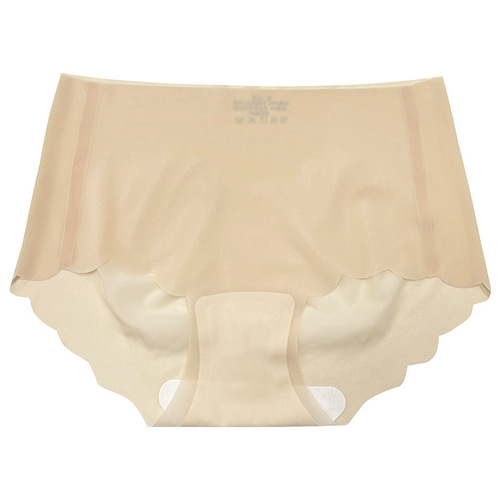 Seamless underwear for women, thin ice silk, one piece, mid-waist, peach butt lift, quick-drying facial mask triangle shorts for girls