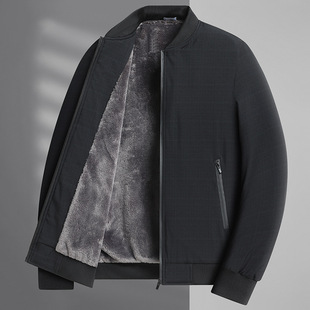 Baseball collar men's extra large light business casual cotton-padded coat fleece-lined warm jacket for middle-aged and elderly dad