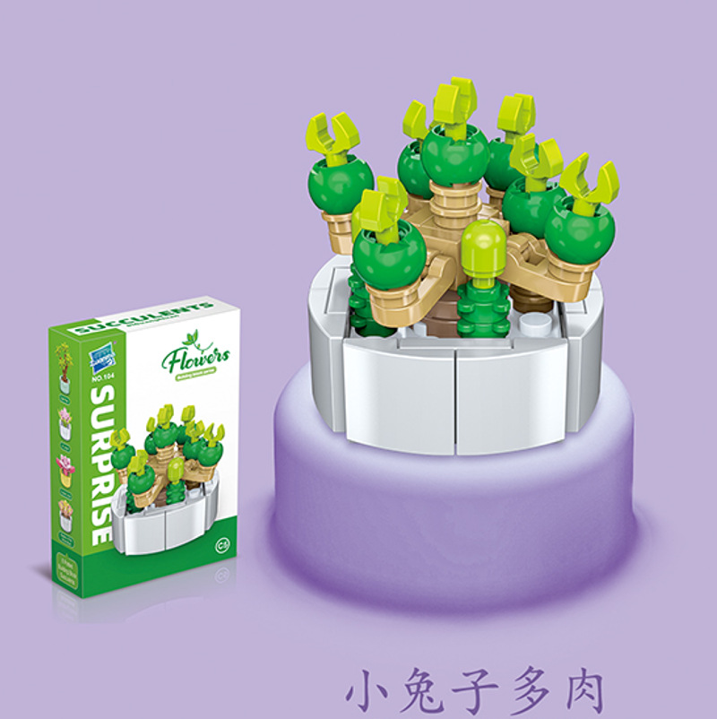 Diamante caballo bloques de construcción flor suculenta olla creativa ramo decoración compatible con Lego niños pequeñas partículas ensambladas juguetes al por mayor