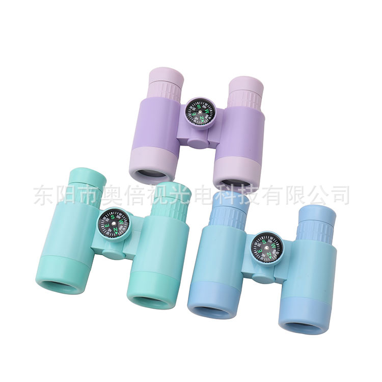 儿童双筒手持望远镜高清高倍带指南针带挂绳便携户外学校科学室