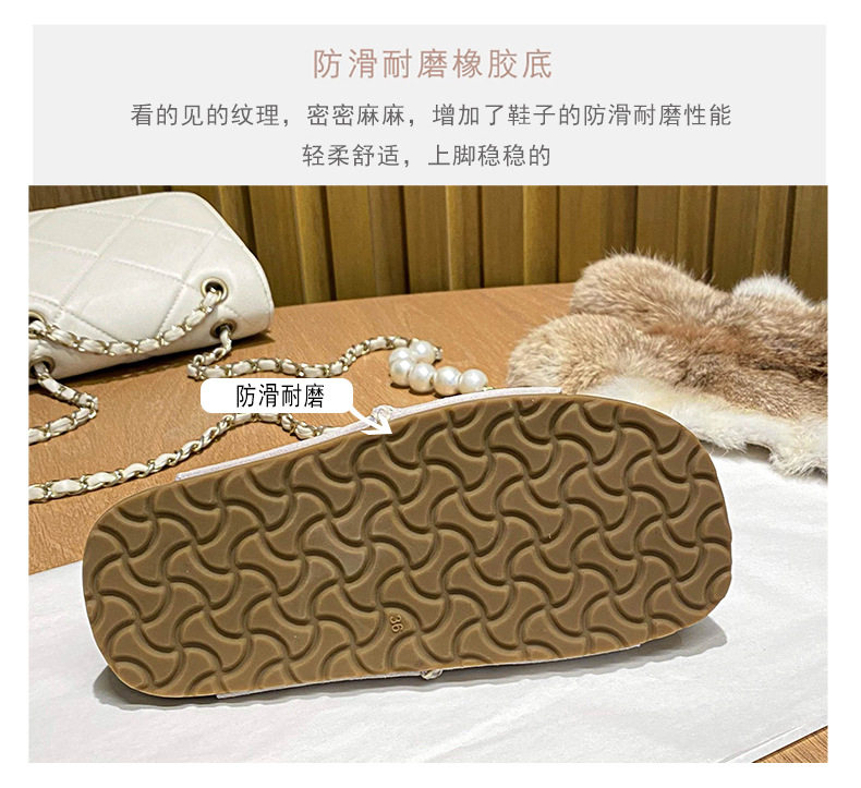 Dép sandal nữ quai ngang đế dày bằng gỗ bần, mũi vuông, đi ngoài trời — Màu khoai môn, Màu vàng gừng, Màu xám nhạt chi tiết 11