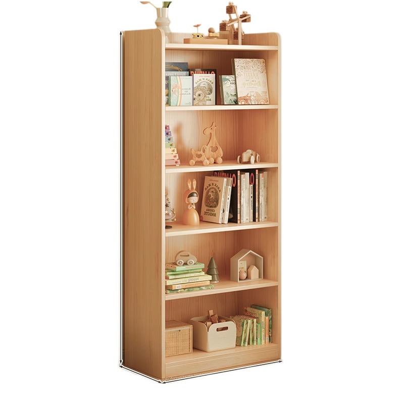 Estante de madera maciza estante de almacenamiento de dormitorio infantil estante de almacenamiento de almacenamiento de piso de pared simple gabinete de estudiantes caseros