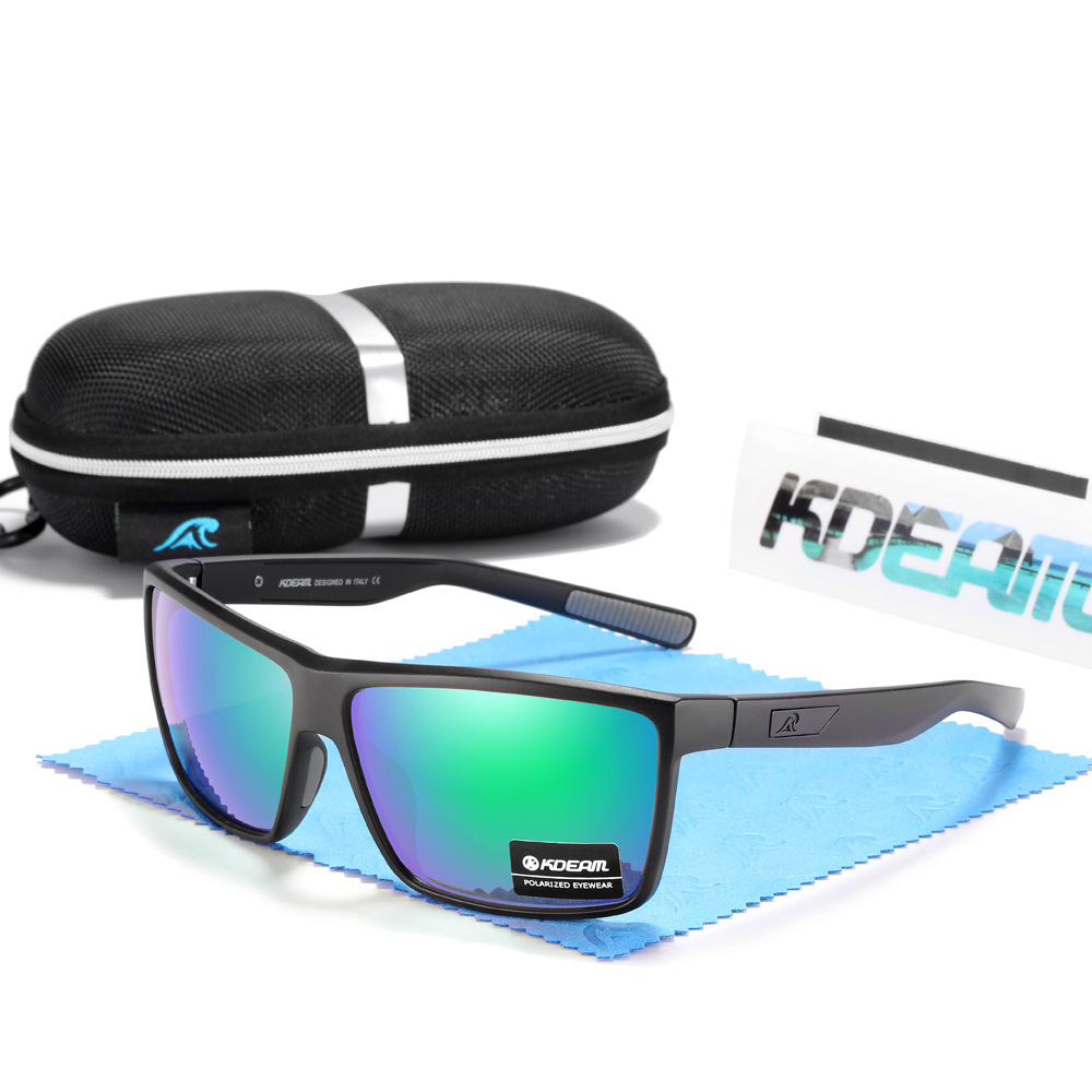 KDEAM neue quadratische rahmen brille männer fahren polarisierte sonnenbrille outdoor reise anti UV400 sonnenbrille KD029_voghion.com