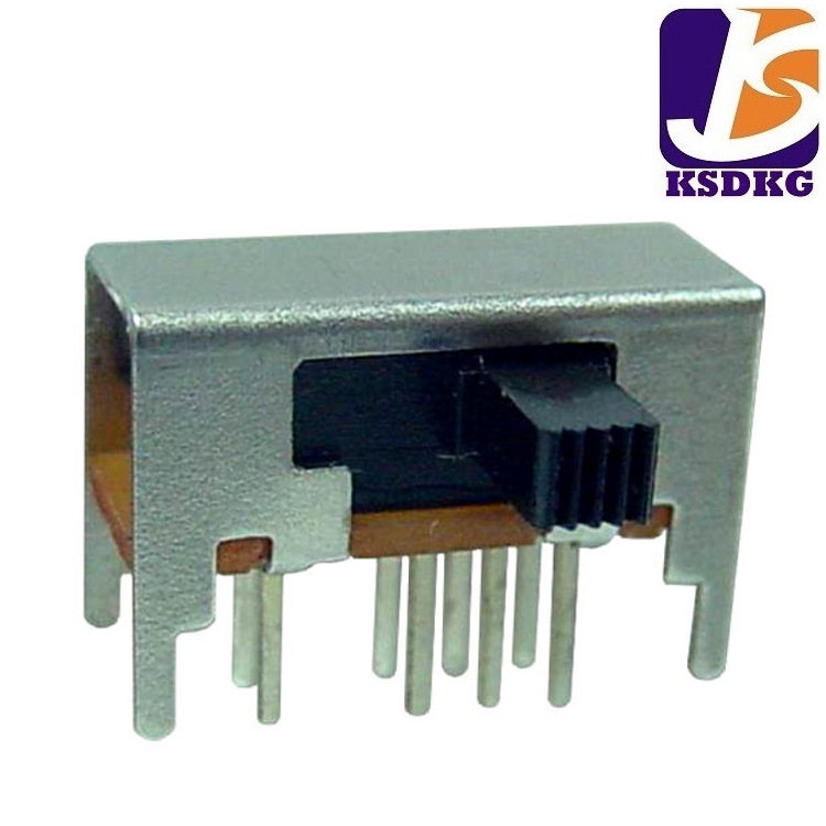 2P3T拨动开关 正拨3档2极3位拨码开关 侧插滑动开关行程2柄长2-10