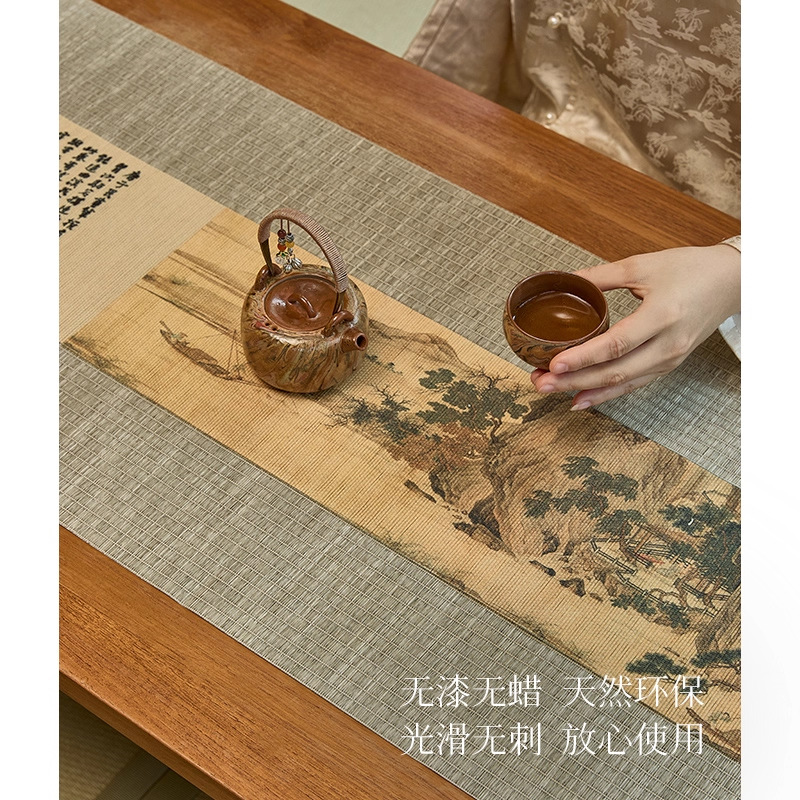 Nuevo estilo chino otoño Gaoshu tablero estera de bambú estilo antiguo estilo Zen bambú tejido tabla de té estera de té tela seca tabla de té estera de té