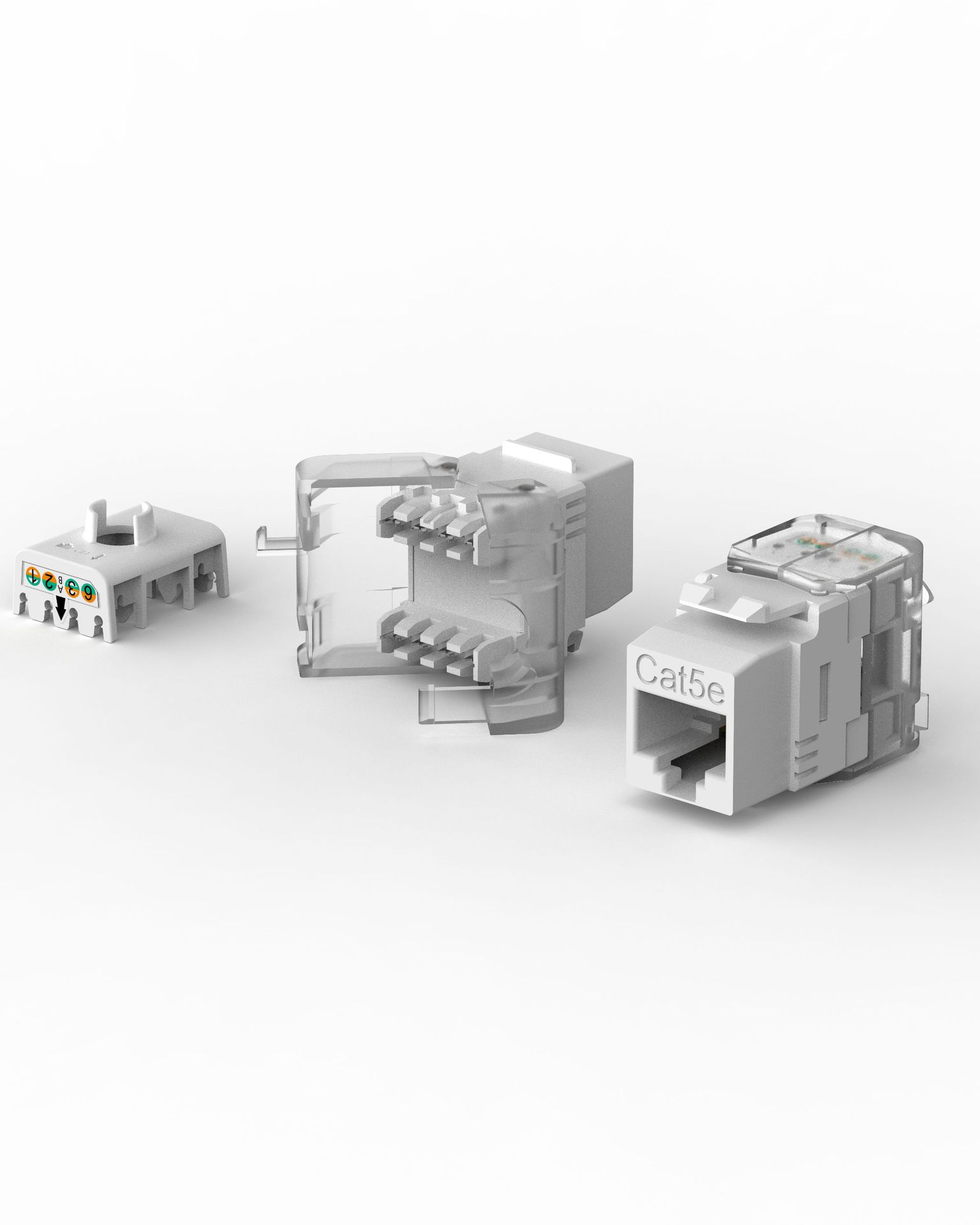 超五类非屏蔽免打RJ45网络模块、180度