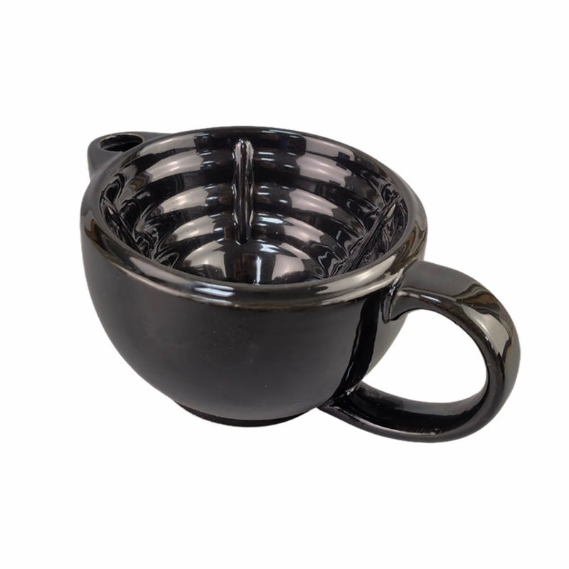 Tazón de espuma de afeitar de cerámica de doble capa de aislamiento térmico con agua Tazón de afeitar para hombres Tazón de espuma de jabón Tazón europeo Tazón de alta temperatura