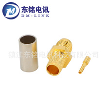 射频同轴连接器SMAK-4 SMA母头外螺内孔压接RG59 RG140 LMR240线