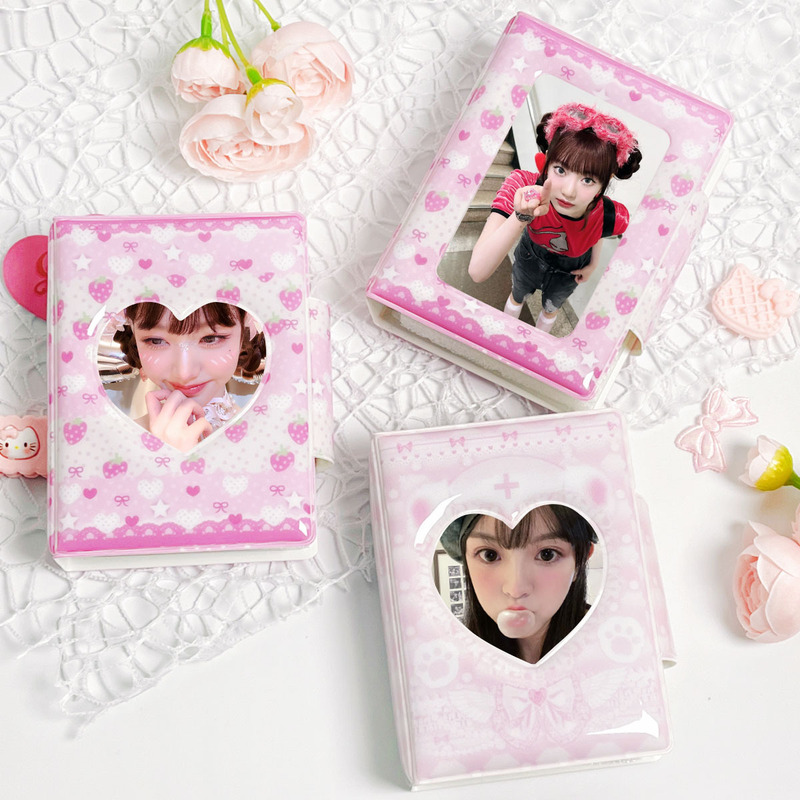 Original Pink Collection Anti-Buckle One-Piece Card Bag Album Aidou Three-inch polaroid Small Card Display and Storage Album Original Pink Collection Anti-Buckle One-Piece Card Bag Album Aidou Three-inch polaroid Small Card Display and Storage Album