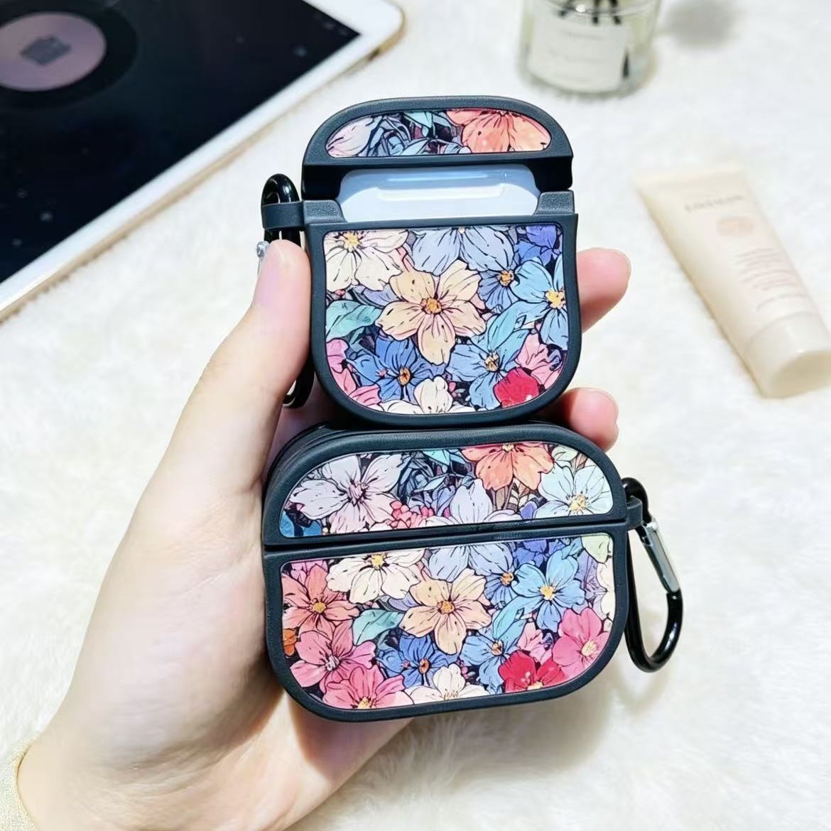 Tinta de color flor mar pequeña cintura gorda casca de auriculares para Apple Airpods pro3 casca de auriculares de alta calidad anti-rascaraduras