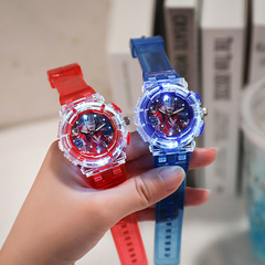 Best Selling Multicolor Glowing Watch for Kids, Cartoon Tiga, Sailor, Ultraman, Student Sports Shockproof Watch