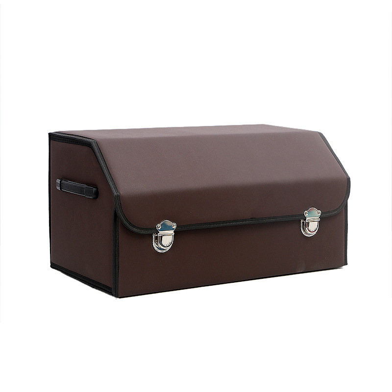 Foldable car storage box, car trunk organizer, leather car storage organizer