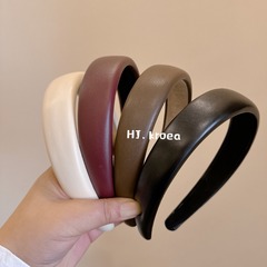 Litchi Wine Red! New Autumn/Winter Collection! Shearling Wide Brim High Crown Simple and Versatile Headband Earring for Women