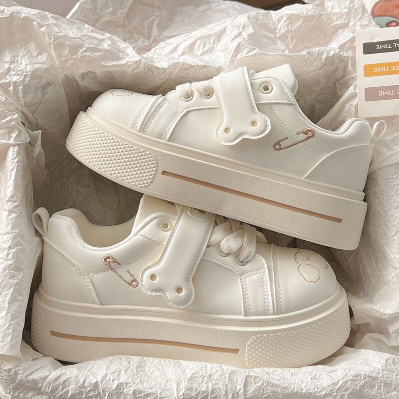 Versatile Cute Casual Original Platform Sneakers 2026 Spring New Style Platform Shoes to Match with Skirts White Shoes Thick-Soled Shoes Versatile Cute Casual Original Platform Sneakers 2026 Spring New Style Platform Shoes to Match with Skirts White Shoes Thick-Soled Shoes