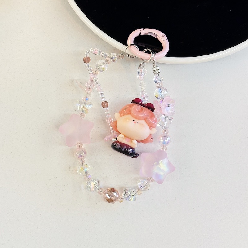 Genuine Lilith linda pintura al óleo estrella nueva aleación cristal resina linda cadena de teléfono móvil bolso colgante de teléfono móvil