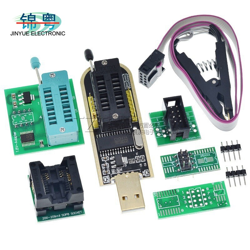 CH341B プログラマ 分解不要クリップ SOP8/16BIOS プログラミングライン IC ラインチップ書き込みソケット|undefined