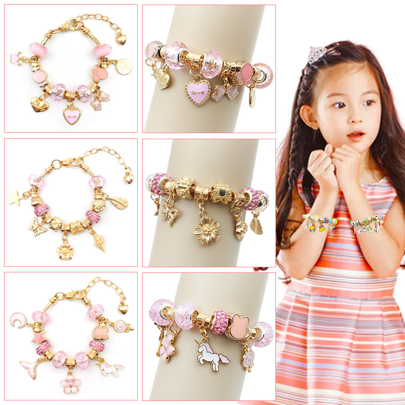 66 unidades de pulsera los niños DIY cristal hecho a mano perlas sueltas regalo vacaciones accesorios la joyería traje al por mayor