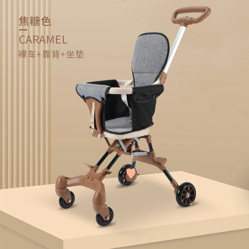 Caminar para bebés confortável, ligero y plegable, carrito de cuatro ruedas para bebés de dos vías para niños caminando para bebés