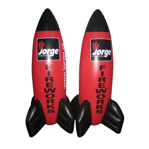 Manufacturer advertising rocket tumbler inflatable rocket display…