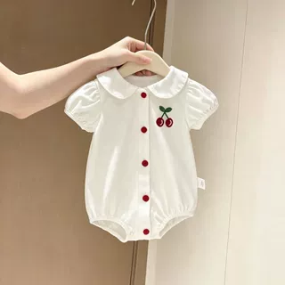 婴儿包屁衣夏装薄款女宝宝三角哈衣韩版哈衣新生儿洋气棉连体衣
