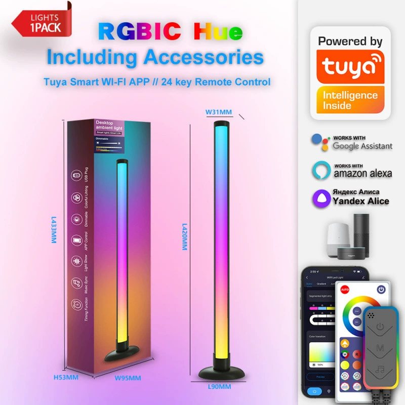 Музыкальная светильник-подсветка LED Bluetooth атмосфера, граффити настольная прикроватная лампа, Wi-Fi фантазийный торшер