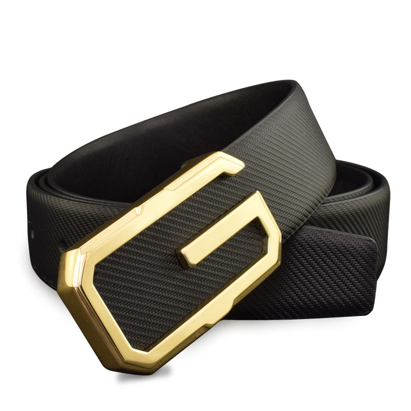 New Belt Men's Korean Version Trendy White Smooth Buckle Student Belt Men's Leather Fashionable Versatile Belt_voghion.com