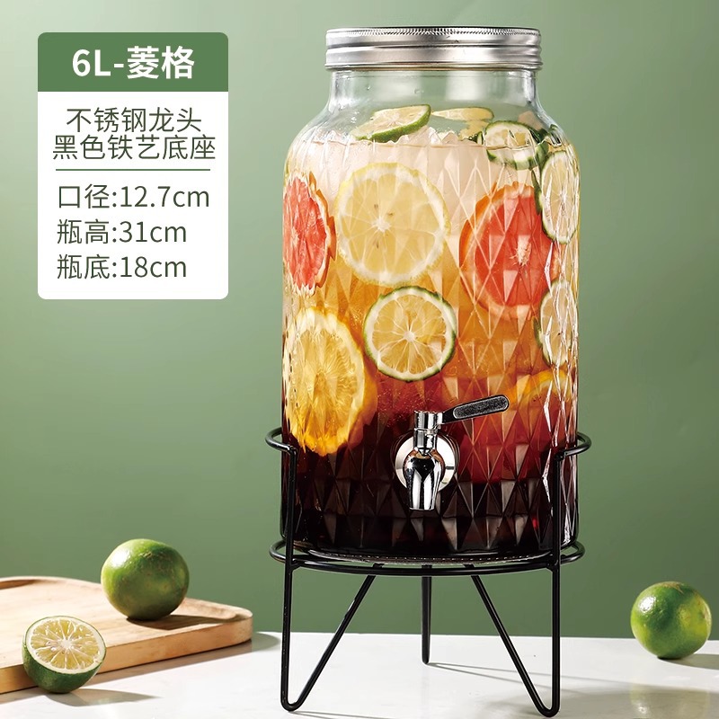 En nombre del barril de Cola, barril de bebida de cerveza, barril de vino de barman, barril de té de frutas con grifo, barril de jugo, contenedor, botella de vidrio