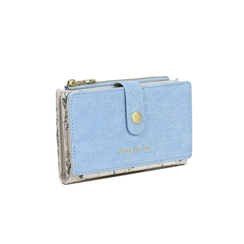 Promoción de tres capas de cremallera bolsa de cambio pu multi tarjeta bolsa de tarjeta en una gran capacidad de billetera larga personalizada