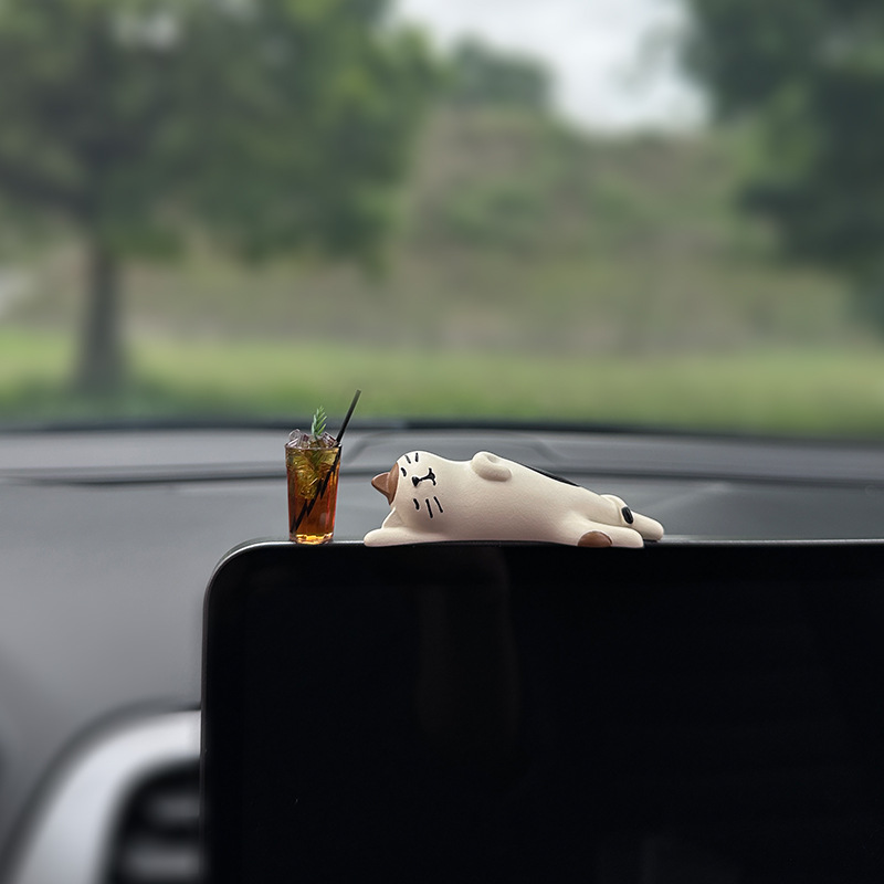 Serie "Ice Coffee" de accesorios para automóviles, consola central de automóviles 2024, nuevo automóvil de la diosa de las celebridades de Internet