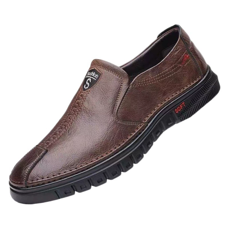 Мужские кожаные туфли Dragonfly, повседневные, без шнурков, с мягкой подошвой, из мягкой кожи, трансграничный бестселлер