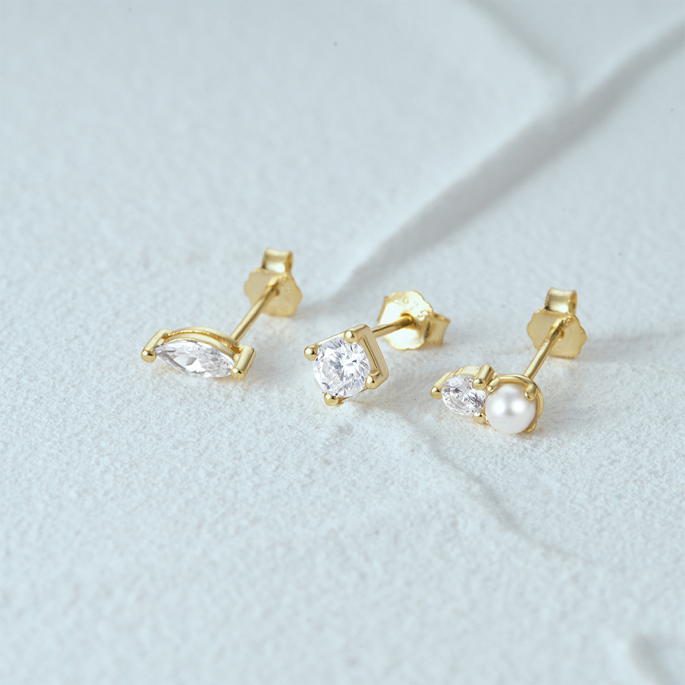 3g Weight Ear Studs Classification 1 Set Quantity Daily Occasion 925 Sterling Silver Material Star, Butterfly Pattern Women's Gender Plating Design Simple Style Style 1 Set 925 Sterling Silver Star Butterfly Ear Studs 44