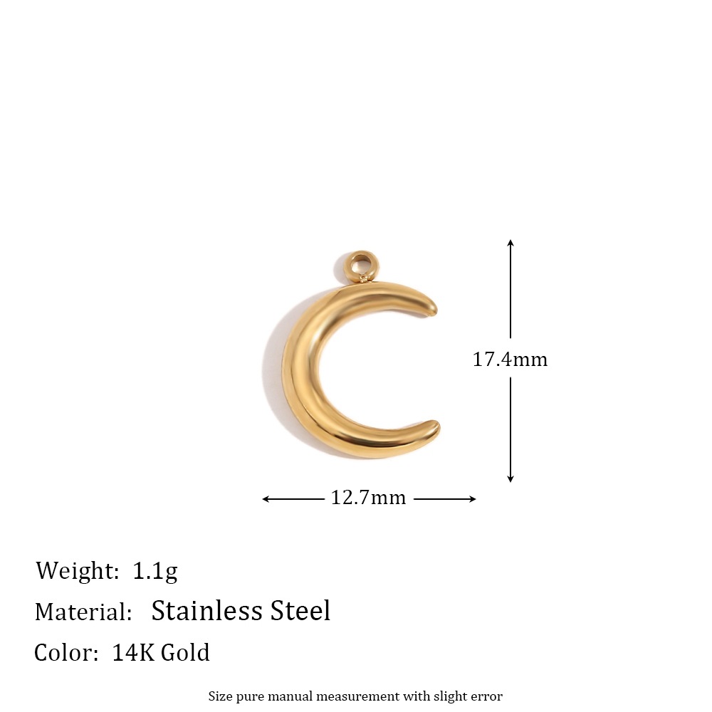 C-Shaped Crescent Pendant-Gold