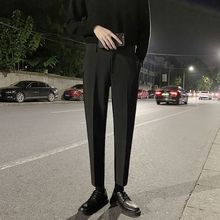 春秋季锥形小西裤男士商务正装直筒宽松男生高级感新款休闲长裤子
