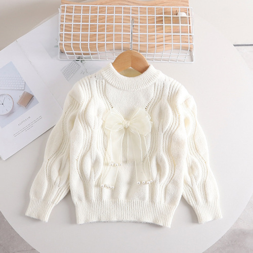 Thickened Fall/Winter New Arrival Children's Cable Knit Hooded Top for Girls, Toddler Sweater for Girls