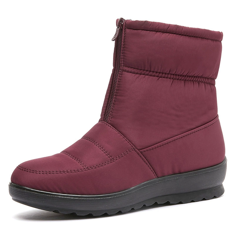 insulated ankle boots, warm padded low boots, sizes 35–43, colors black/navy/burgundy/dark brown
