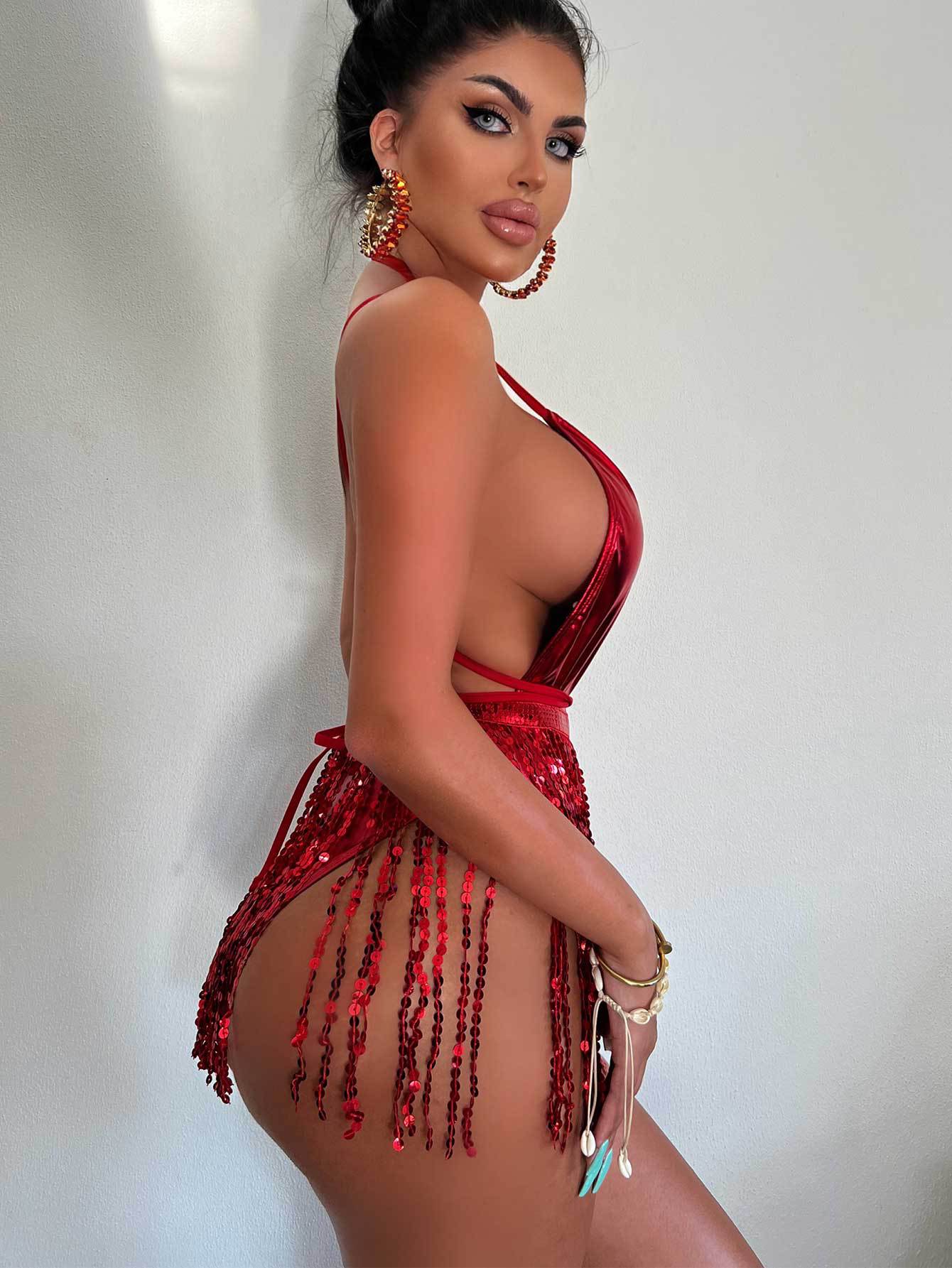 Maillot de bain une pièce haut de gamme GraceChic, style européen et américain, pour femme, sexy et tendance, avec franges._voghion.com