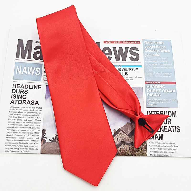 Botón negro de color sólido al contado del fabricante, sin nudos, traje formal transfronterizo europeo y americano, corbata de hombre, hebilla de avión